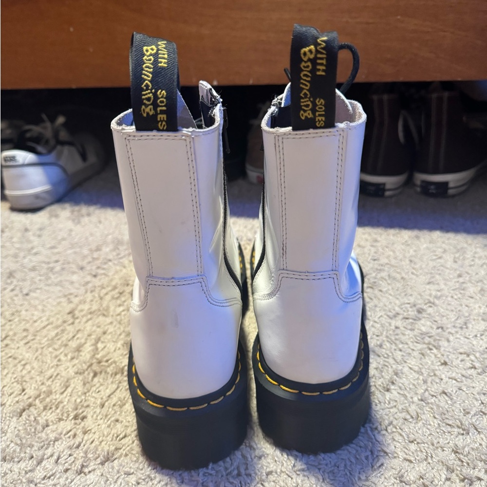 Dr. Martens Jadon Platform White Boots - Picture 2 of 3